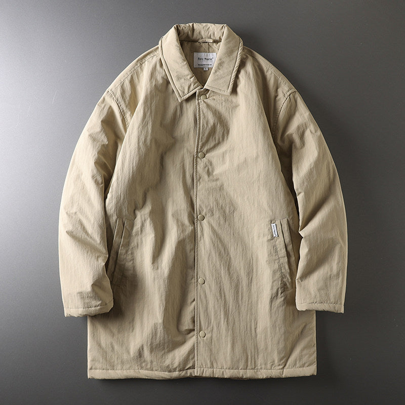 Japanese Retro Mid-Length Padded Coat – Oversized Unisex – Japanese vintage | fall outfits 2026 | fall winter outfits | classy winter outfits | lazy comfy outfits | japanese streetwear | vintage workwear | yamalin clothes | Yamalinclothes