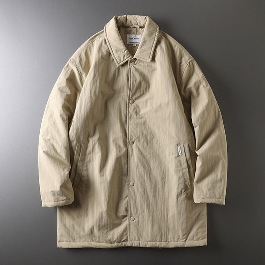 Japanese Retro Mid-Length Padded Coat – Oversized Unisex – Japanese vintage | fall outfits 2026 | fall winter outfits | classy winter outfits | lazy comfy outfits | japanese streetwear | vintage workwear | yamalin clothes | Yamalinclothes
