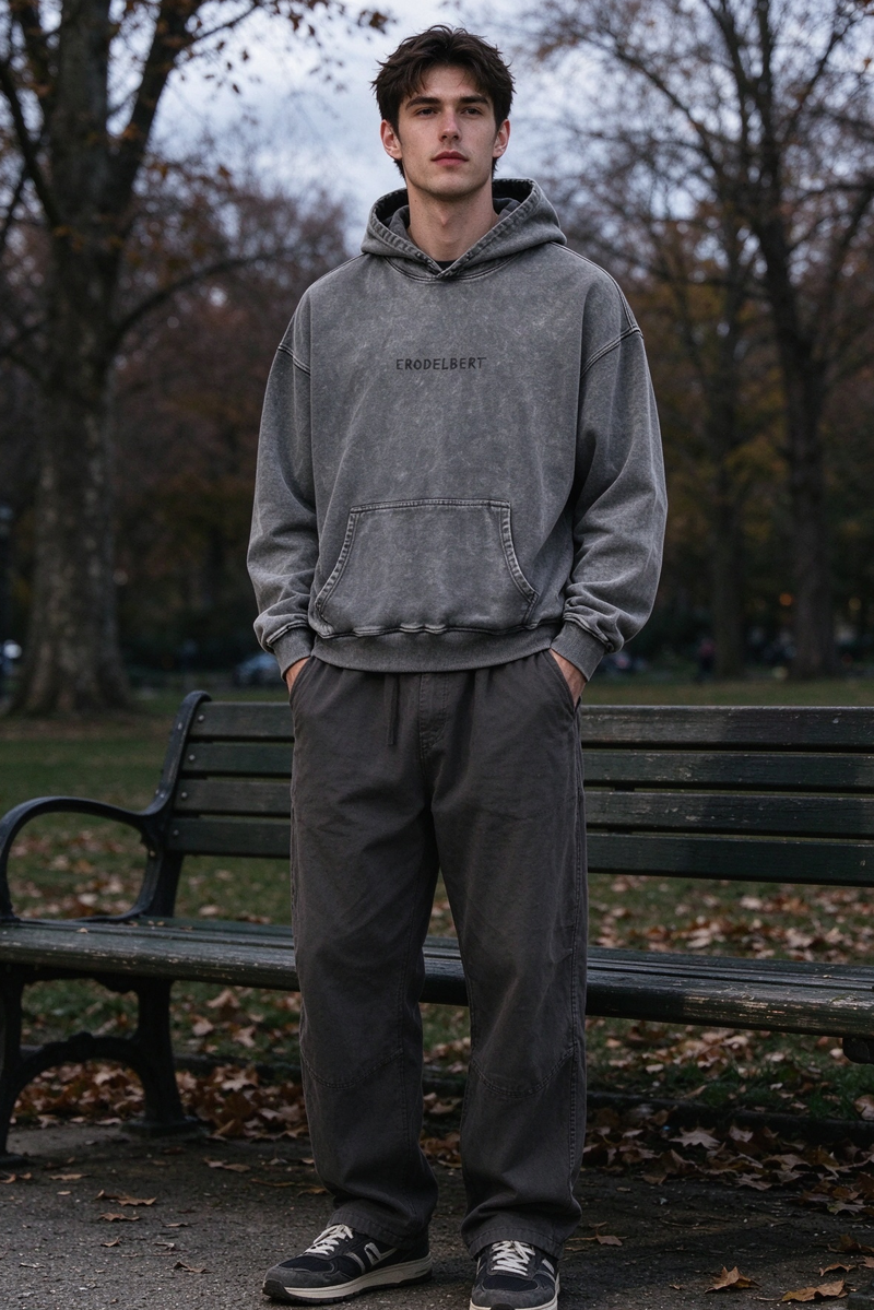 Washed Graphic Hoodie – Faded Back Print