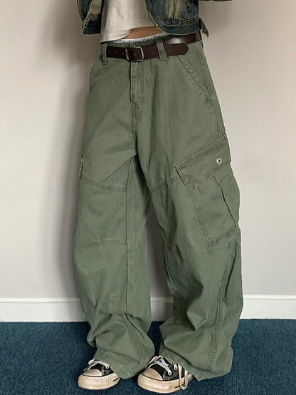 American Retro Multi-Pocket Cargo Pants – Wide-Leg Unisex