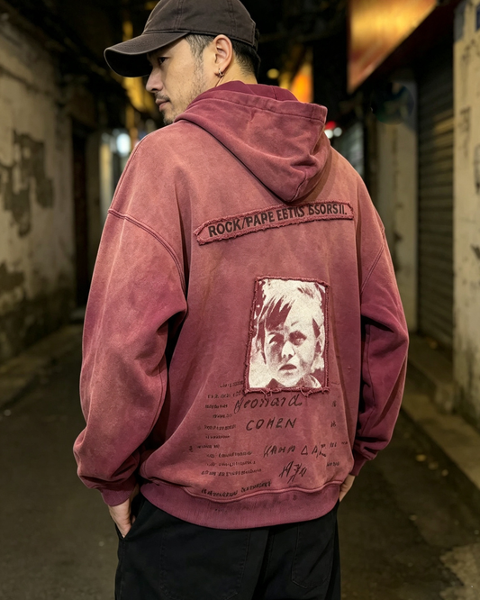 Washed Distressed Zip-Up Hoodie – Men's Oversized Casual Sweatshirt Jacket