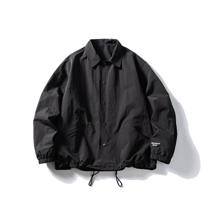 Japanese Vintage Letter Embroidered Lapel Coach Jacket – Oversized Unisex – Japanese vintage | yamalin clothes | Yamalinclothes