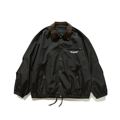 Japanese Vintage Contrast Embroidery Lapel Cargo Jacket – Oversized Unisex – Japanese vintage | yamalin clothes | Yamalinclothes