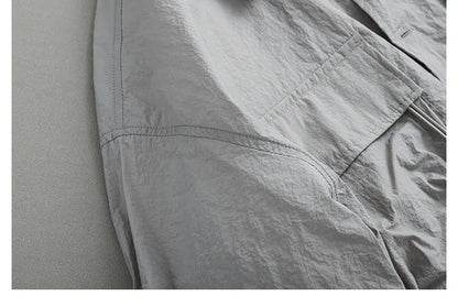Japanese Retro Loose Short-Sleeve Cargo Shirt – Versatile Nylon Men’s Summer Top – Japanese vintage | yamalin clothes | Yamalinclothes