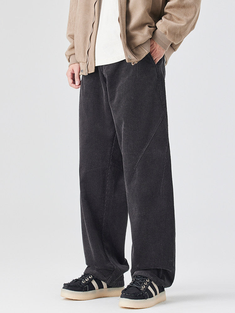 Japanese Heavy Corduroy Wide Leg Pants – Loose Straight Washed Slacks for Men | Japanese vintage | yamalin clothes | Yamalinclothes