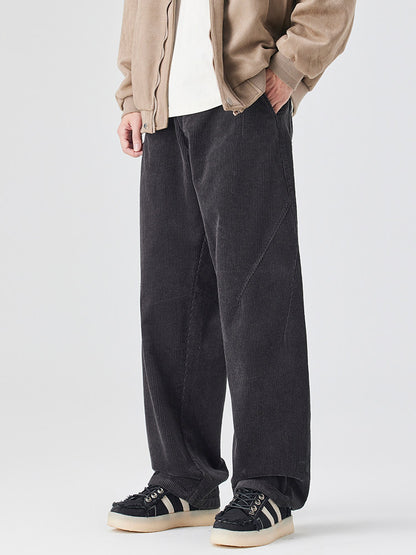 Japanese Heavy Corduroy Wide Leg Pants – Loose Straight Washed Slacks for Men | Japanese vintage | yamalin clothes | Yamalinclothes