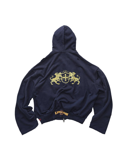 Washed Splash Ink Zip-Up Boxy Hoodie – Oversized Unisex Streetwear