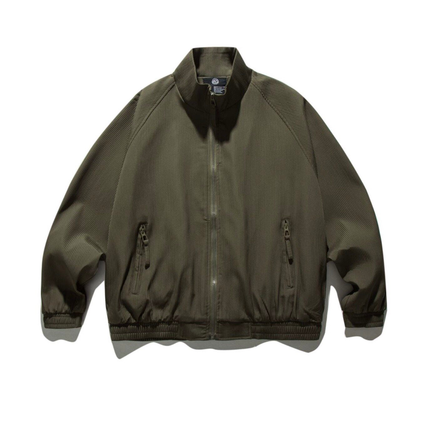 Vintage Stand Collar Cargo Jacket – Unisex Raglan Zip