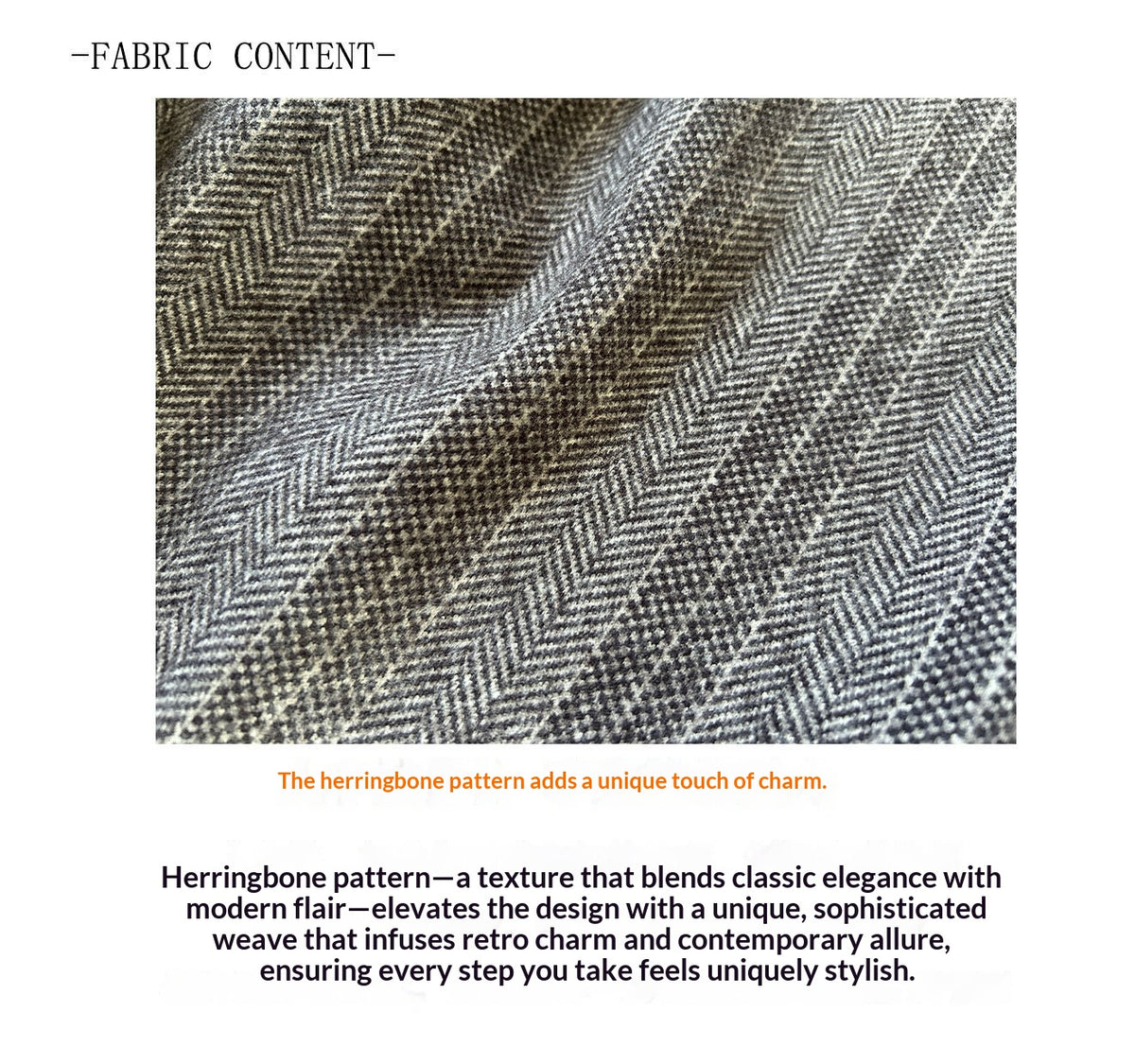 Herringbone Woolen Pants – Relaxed Straight Leg