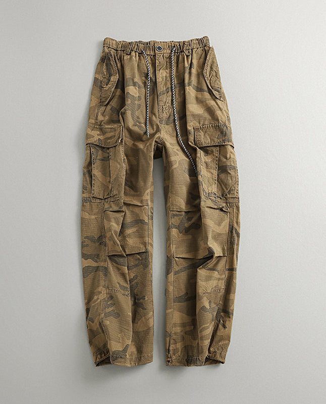 Camo Multi-Pocket Loose Straight Cargo Pants – Japanese Vintage Unisex – Pants | japanese streetwear | vintage workwear | unisex | Yamalinclothes