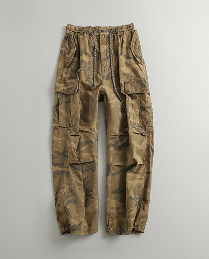 Camo Multi-Pocket Loose Straight Cargo Pants – Japanese Vintage Unisex – Pants | japanese streetwear | vintage workwear | unisex | Yamalinclothes