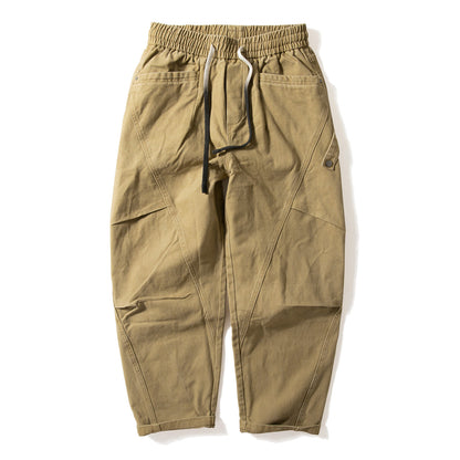 Cotton Pants – Diagonal Seams & Drawstring Waist | Yamalin clothes | Vintage workwear outfit for men