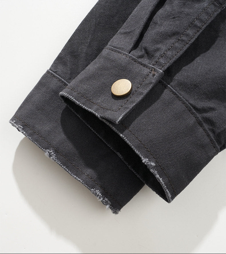 Detroit Vintage Heavy Cotton Cargo Jacket Men – American Workwear Lapel Barn Coat | Japanese vintage | yamalin clothes | Yamalinclothes