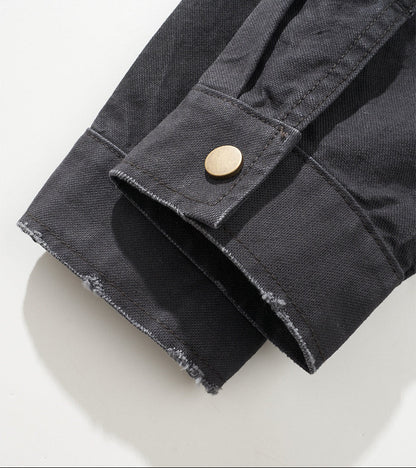 Detroit Vintage Heavy Cotton Cargo Jacket Men – American Workwear Lapel Barn Coat | Japanese vintage | yamalin clothes | Yamalinclothes