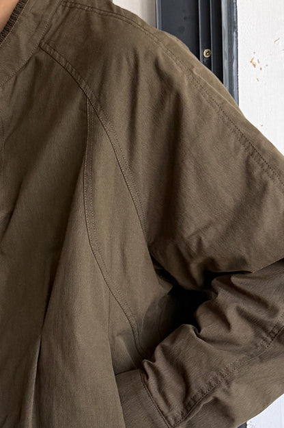 Lyocell Blend Stand-Collar Utility Jacket – Deconstructed Oversized – Japanese vintage | fall outfits 2026 | fall winter outfits | classy winter outfits | lazy comfy outfits | japanese streetwear | vintage workwear | yamalin clothes | Yamalinclothes