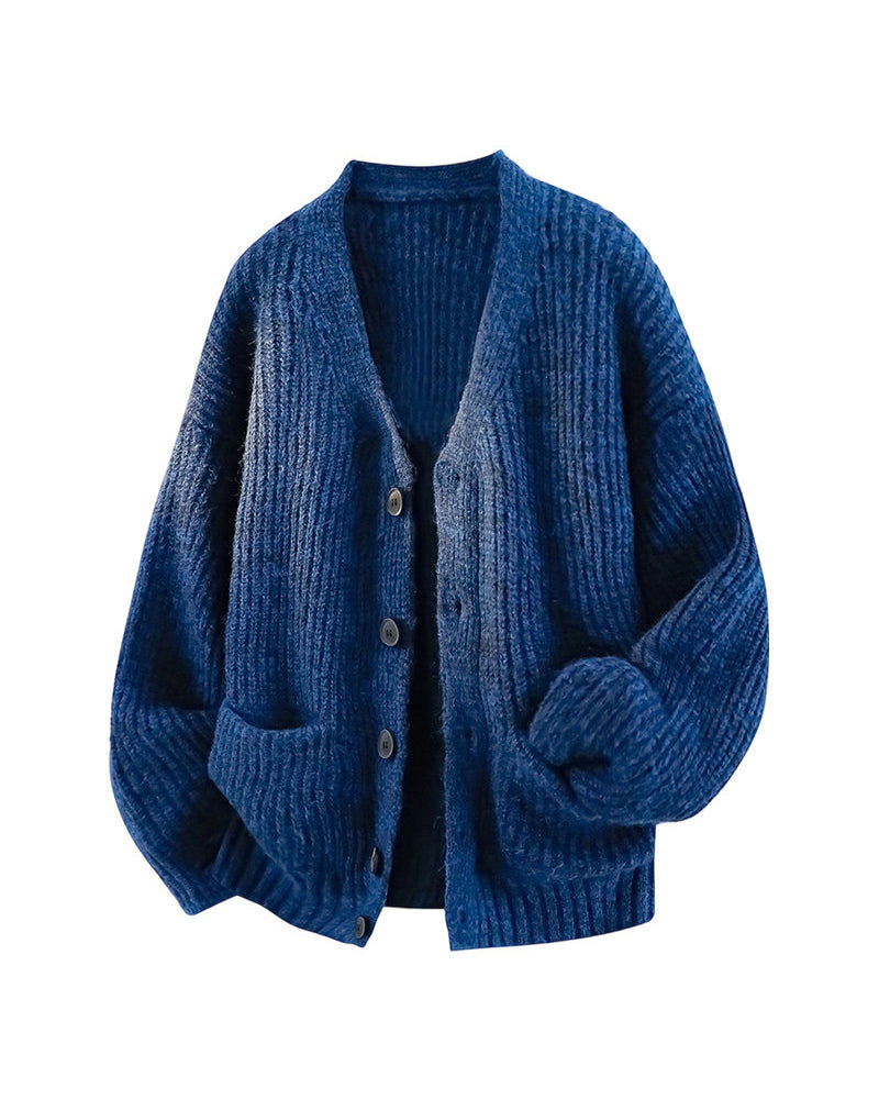 Japanese Woolen Knit Cardigan – Lazy Style Men's Sweater – Japanese vintage | yamalin clothes | Yamalinclothes