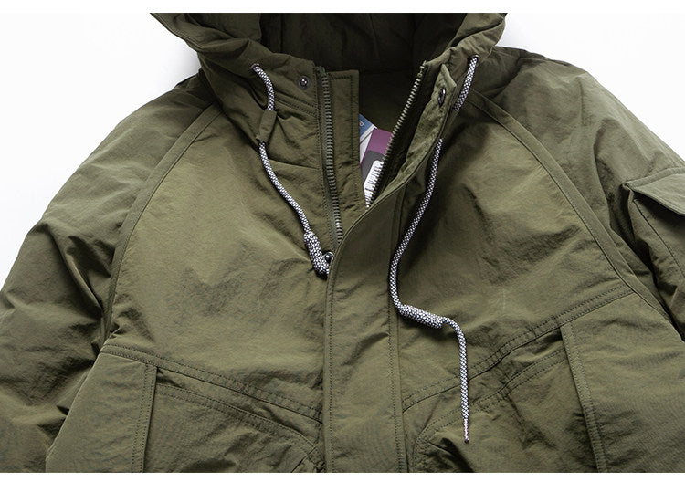 Hooded Down Jacket – Drawstring Multi Pocket | Yamalinclothes