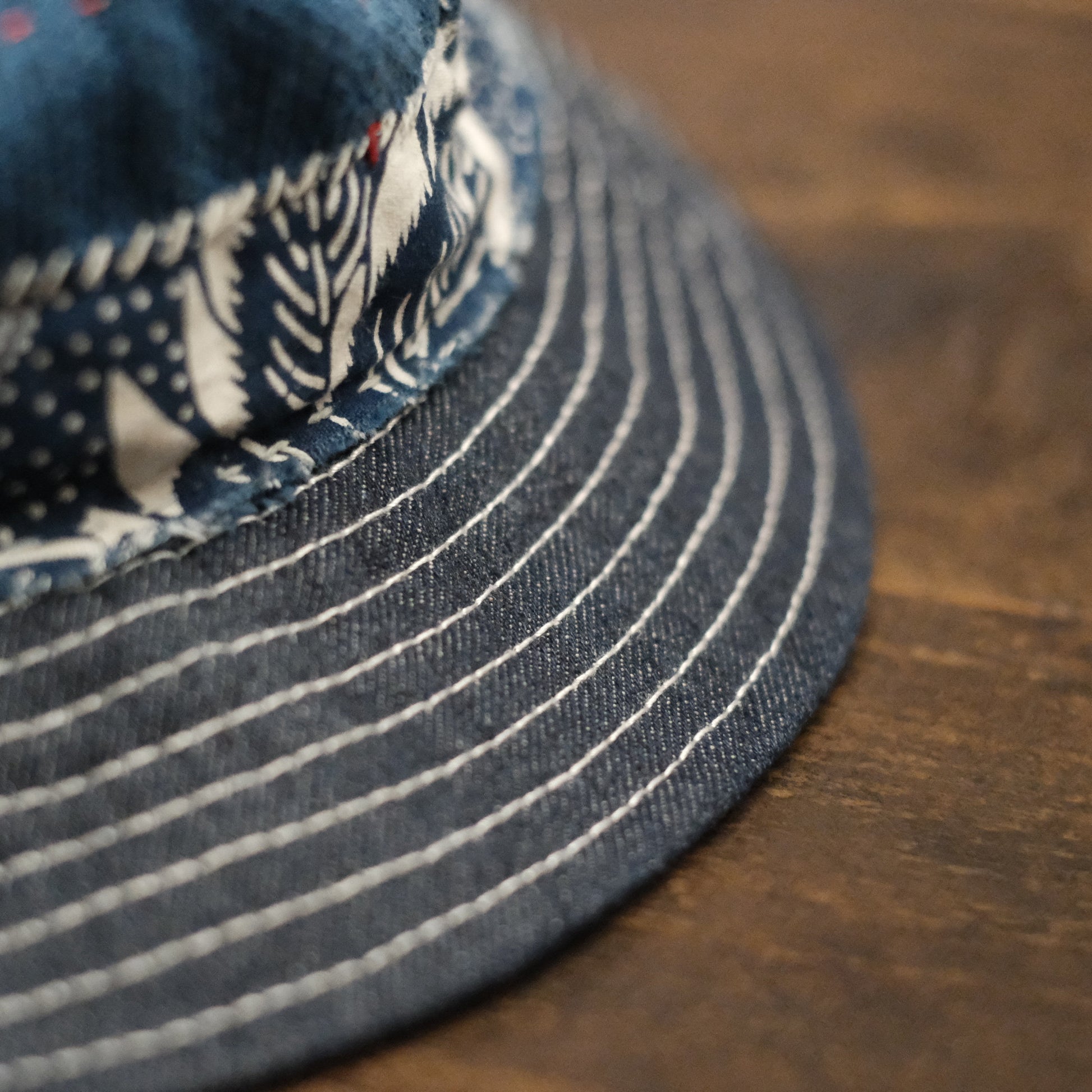 Handmade Embroidery Patchwork Bucket Hat – Japanese Indigo Denim Unisex Sun Hat – Japanese vintage | yamalin clothes | Yamalinclothes