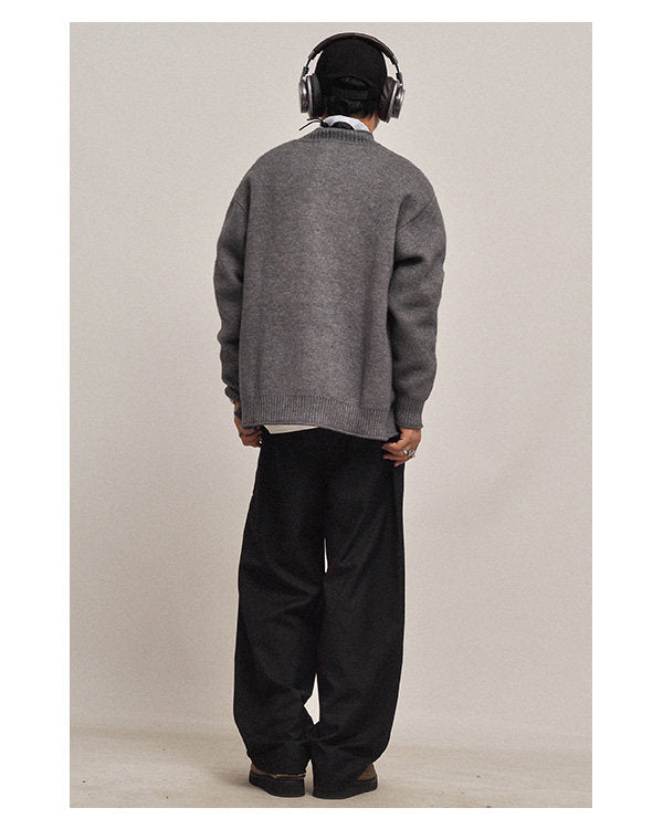 Half-Turtleneck Zip Knit Cardigan – Oversized Unisex Sweater – Japanese vintage | yamalin clothes | Yamalinclothes