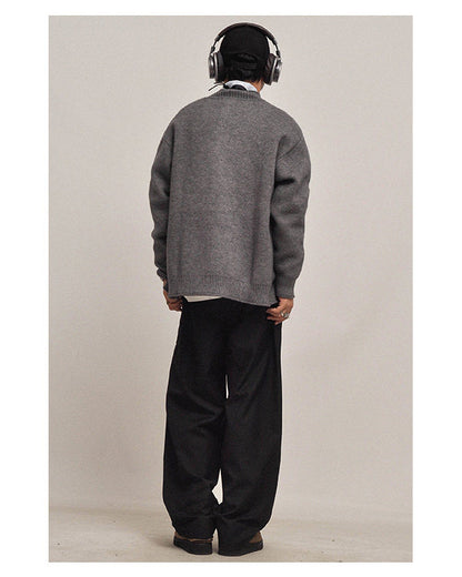 Half-Turtleneck Zip Knit Cardigan – Oversized Unisex Sweater – Japanese vintage | yamalin clothes | Yamalinclothes