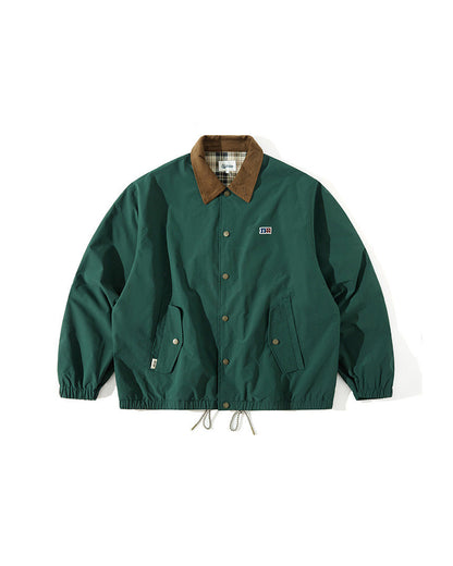Retro Corduroy Hunting Coach Jacket – Loose Fit Rugged Outdoor Streetwear