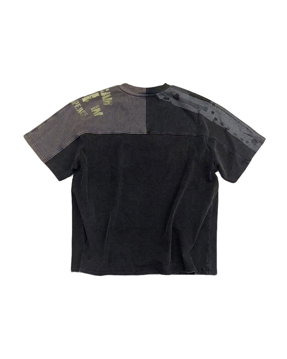 Distressed Patchwork Short Sleeve Shirt – Retro American Streetwear Unisex