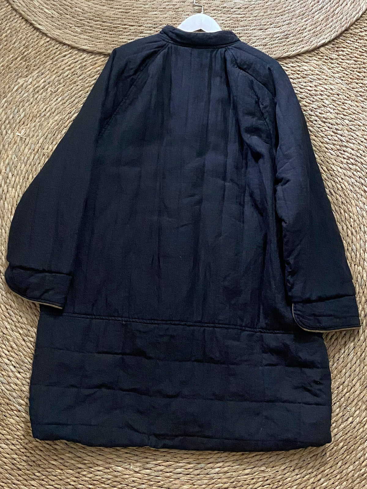 Long Padded Coat – Contrast Trim & Flap Pockets | Yamalinclothes