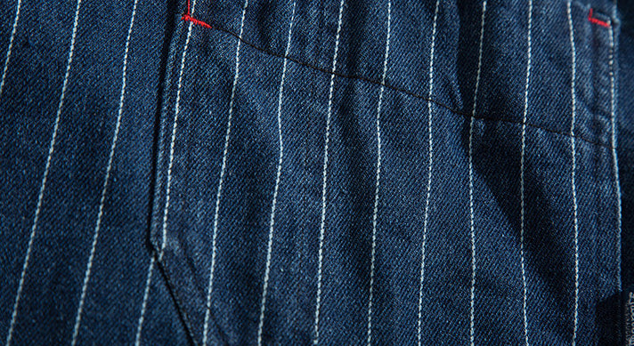 Striped Denim Shirt – Asymmetric Chest Pockets | Yamalinclothes