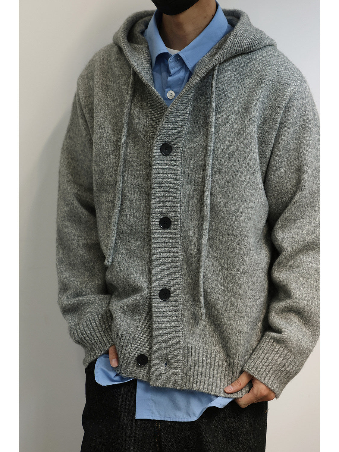 Japanese Hooded Knit Cardigan – Button-Down Lazy Couple – Japanese vintage | yamalin clothes | Yamalinclothes