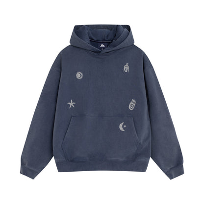 Graphic Hoodie – Washed Finish & Symbol Prints | Yamalinclothes