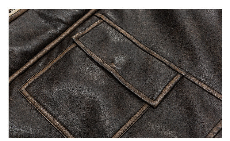 Lamb Fur Leather Jacket – Japanese Vintage Oversized Unisex