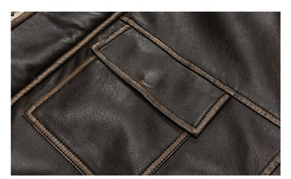 Lamb Fur Leather Jacket – Japanese Vintage Oversized Unisex