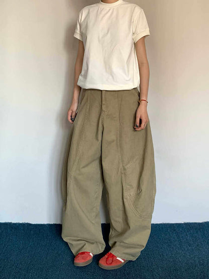 Washed Wide-Leg Cargo Pants – American Retro Unisex