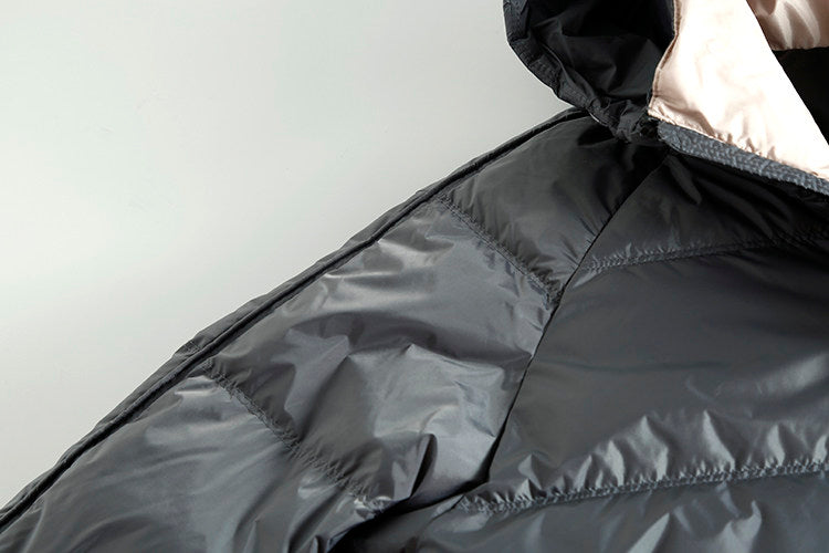 Short Hooded White Duck Down Jacket – Warm Loose Unisex – Coats Jackets | japanese streetwear | vintage workwear | unisex | Yamalinclothes