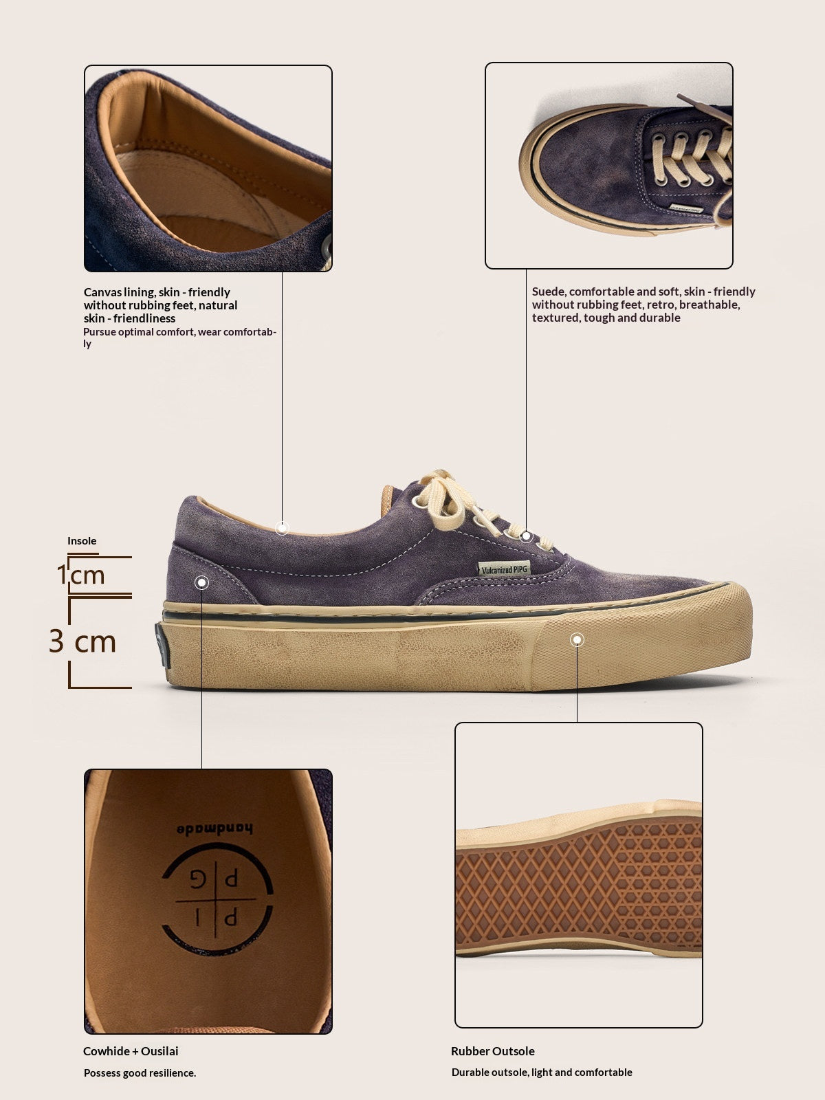 men's and women's washed suede canvas shoes platform vulcanized shoes vintage Japanese breathable board shoes 2026 spring/summer