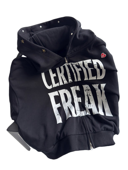 Star Rivet Print Zip Hoodie – Oversized Unisex Streetwear – Japanese vintage | fall outfits 2026 | fall winter outfits | classy winter outfits | lazy comfy outfits | japanese streetwear | vintage workwear | yamalin clothes | Yamalinclothes