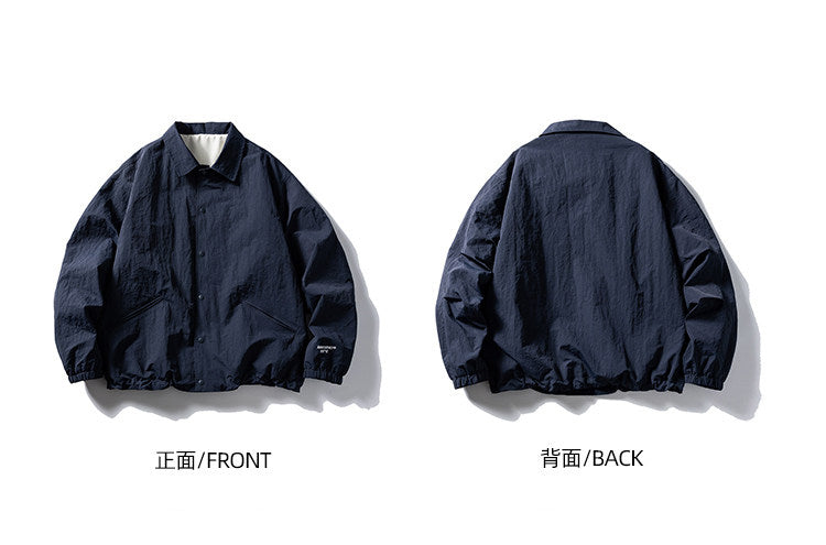 Japanese Vintage Letter Embroidered Lapel Coach Jacket – Oversized Unisex – Japanese vintage | yamalin clothes | Yamalinclothes