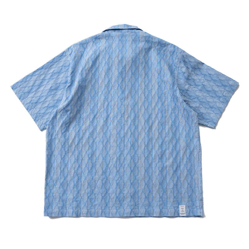 Diamond Texture Striped Short Sleeve Shirt - Loose Casual Versatile Summer Shirt for Men