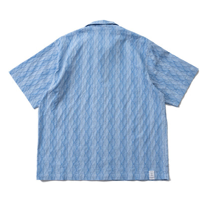 Diamond Texture Striped Short Sleeve Shirt - Loose Casual Versatile Summer Shirt for Men