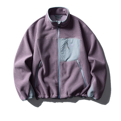 Mountain Wave Contrast Polar Fleece Jacket – Warm Outdoor Liner Jacket for Autumn Winter – Japanese vintage | yamalin clothes | Yamalinclothes