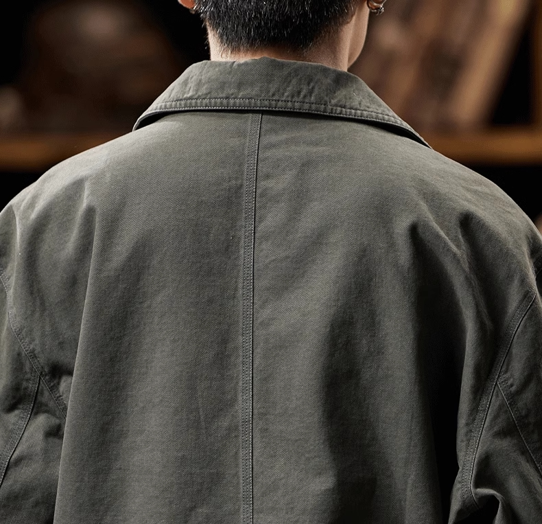 Detroit Vintage Cargo Jacket – Washed Cotton American Workwear Barn Coat for Men | Japanese vintage | yamalin clothes | Yamalinclothes