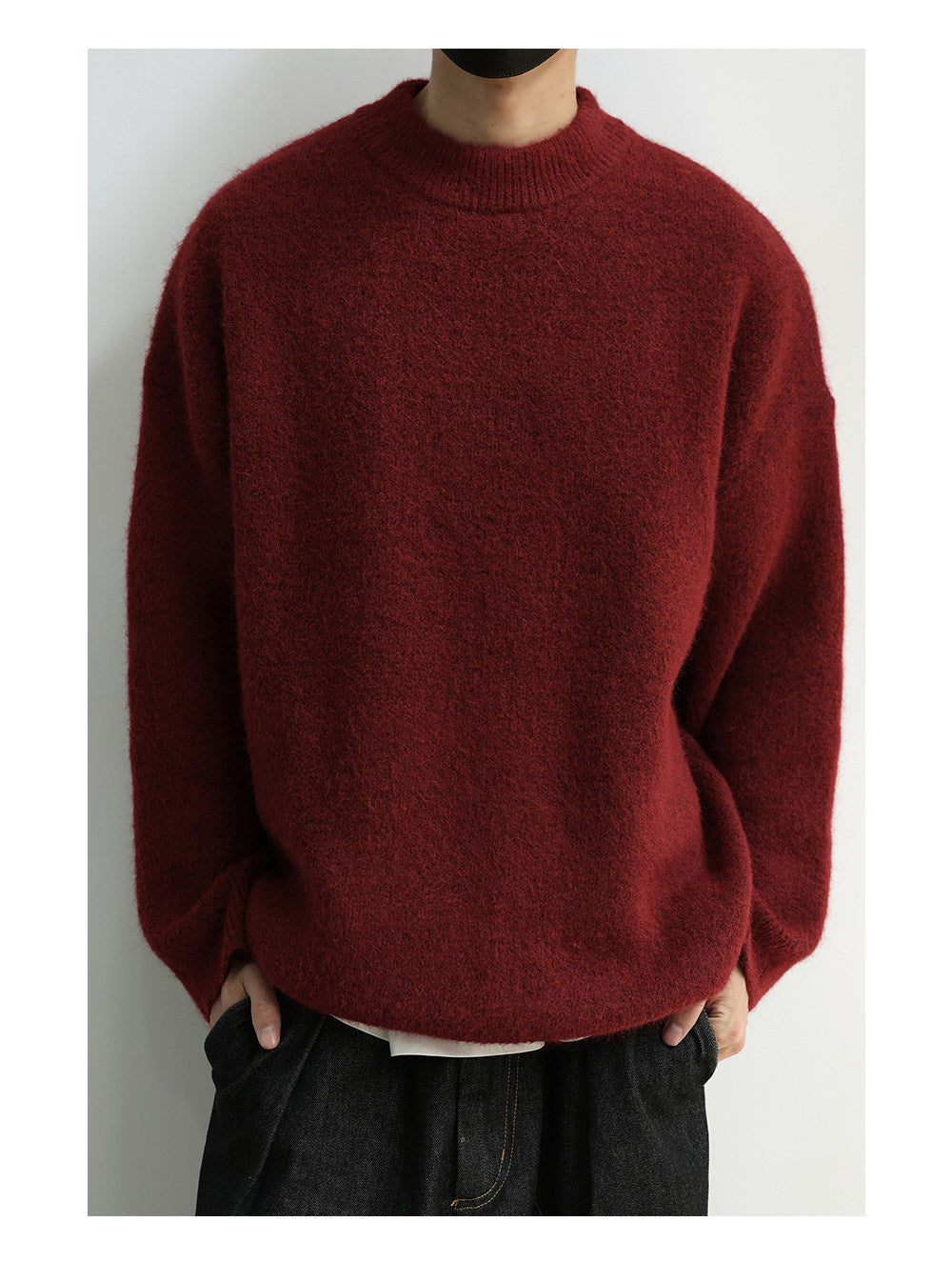 Wool Crew Neck Pullover Sweater – Japanese Warm Loose Unisex