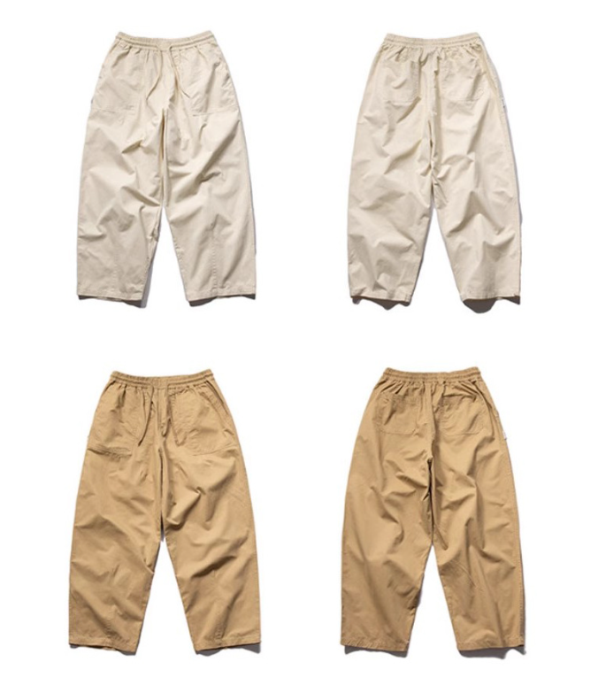 Washed Brushed Cotton Cargo Wide-Leg Trousers – Oversized Unisex Slacks