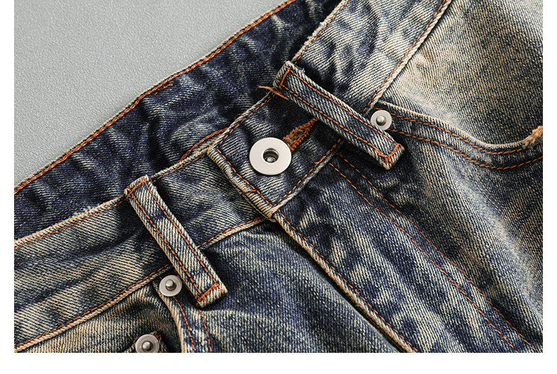 Washed Wide-Leg Straight Jeans – Japanese Vintage Loose Unisex – Pants | japanese streetwear | vintage workwear | unisex | Yamalinclothes