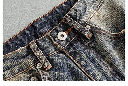 Washed Wide-Leg Straight Jeans – Japanese Vintage Loose Unisex – Pants | japanese streetwear | vintage workwear | unisex | Yamalinclothes