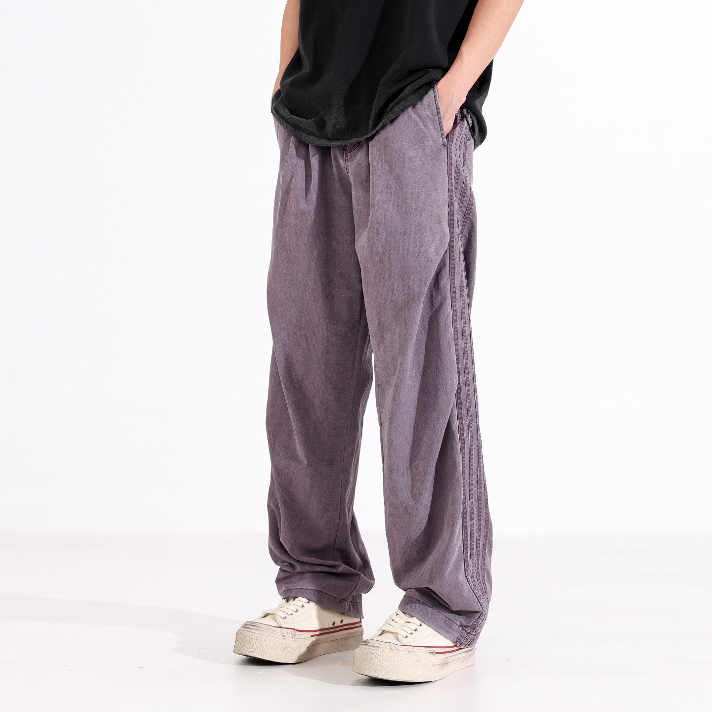 Matte Distressed Paratrooper Pants – 125g Ripstop Nylon Lightweight Wide Leg Summer Cargo for Men | Japanese vintage | yamalin clothes | Yamalinclothes