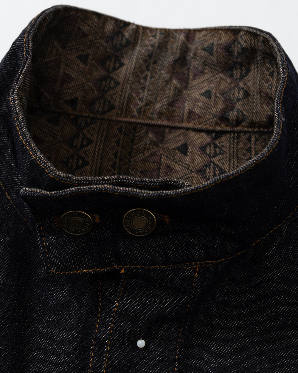 Vintage Ethnic Jacquard Denim Jacket – Oversized Unisex Embroidered Trucker Coat