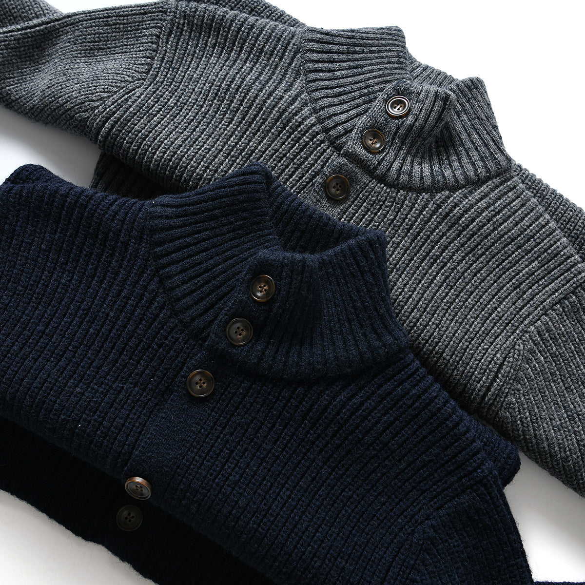 90% Wool Stand-Collar Knit Sweater – Thickened Oversized Unisex