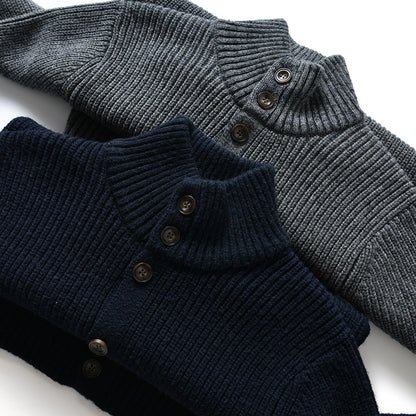 90% Wool Stand-Collar Knit Sweater – Thickened Oversized Unisex