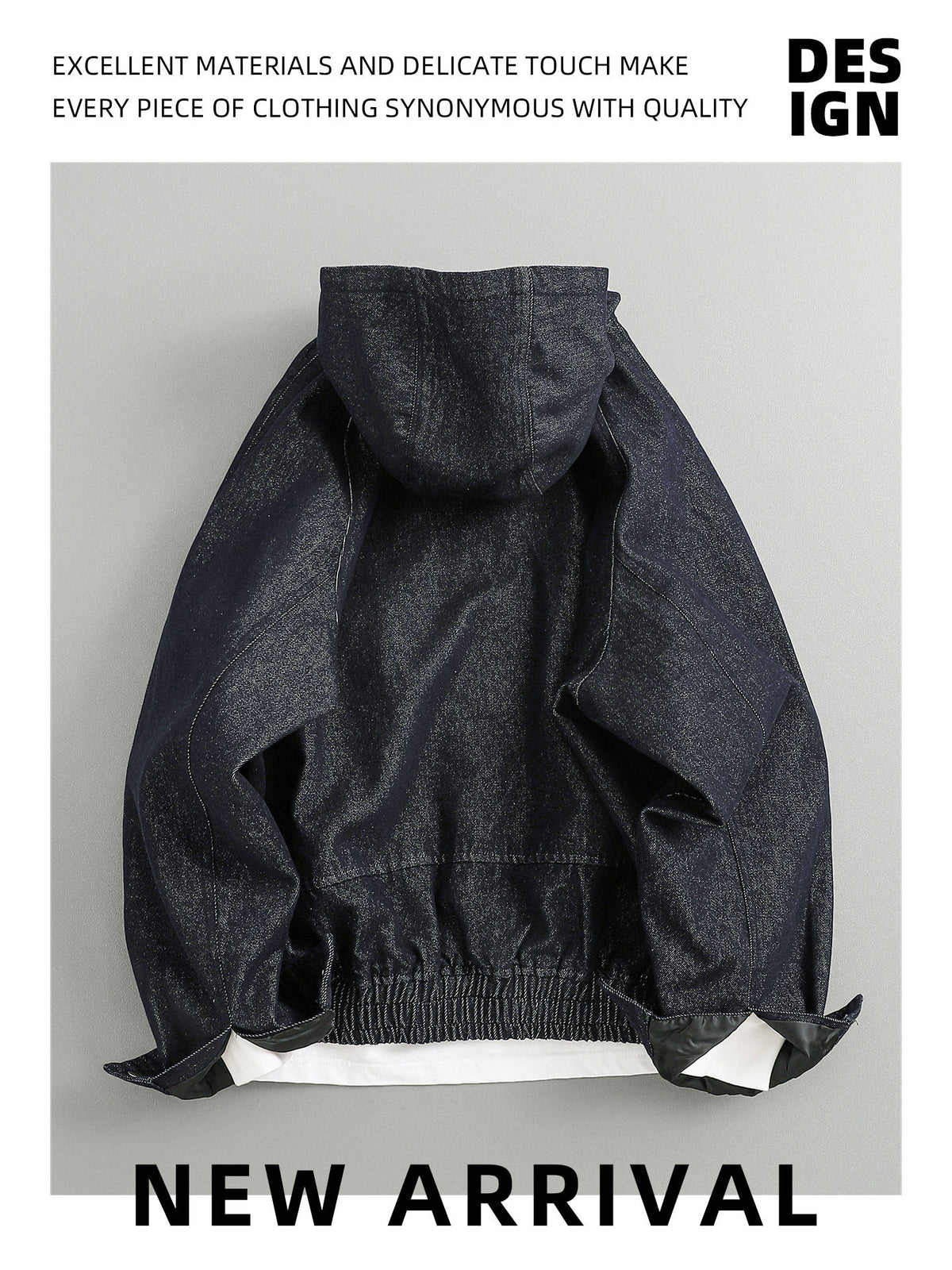 Hooded Denim Zip-Up Jacket – Japanese Vintage Loose Unisex
